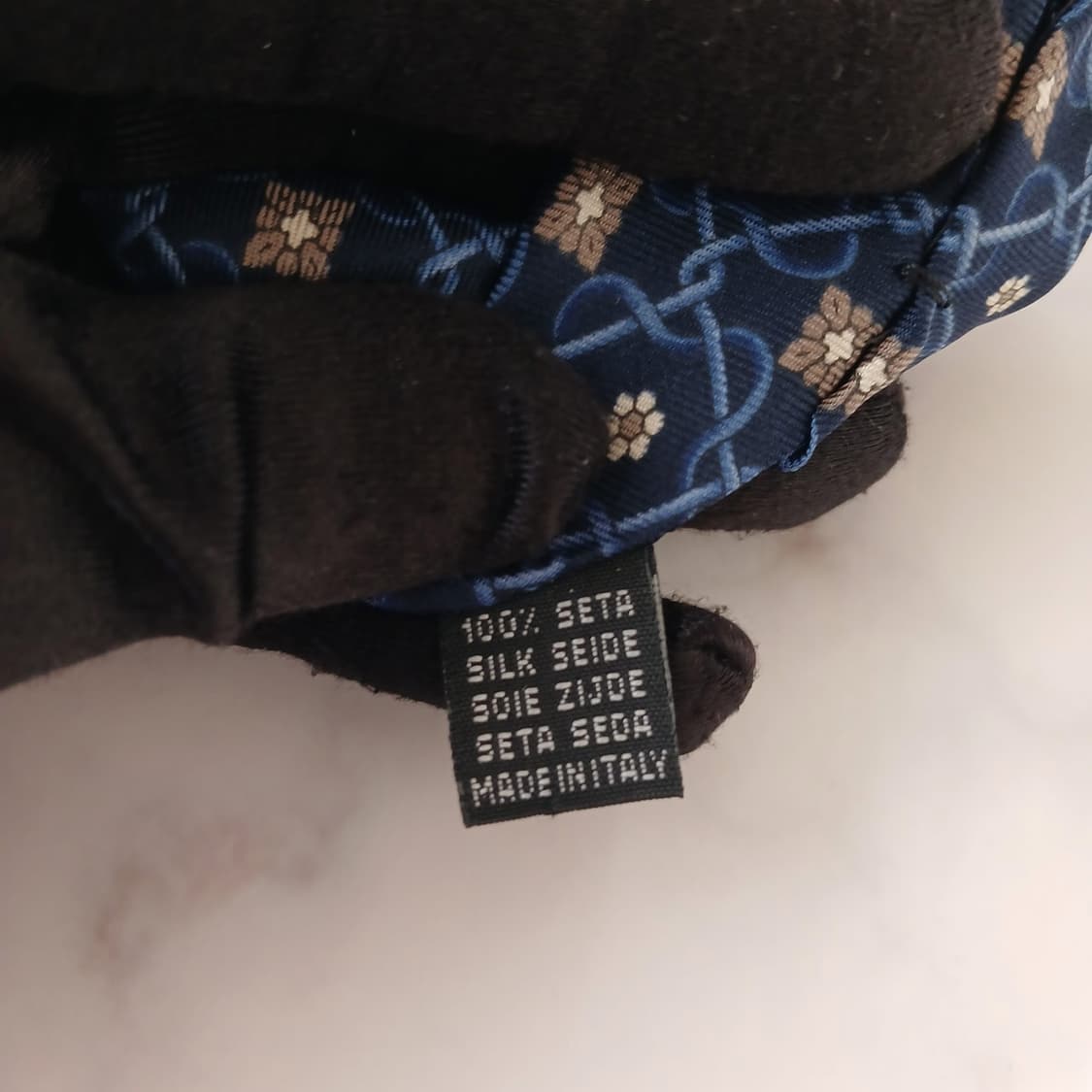 란셀 실크 네이비 L 모노그램 패턴 넥타이 9.2cm A등급 A18859 상품이미지9