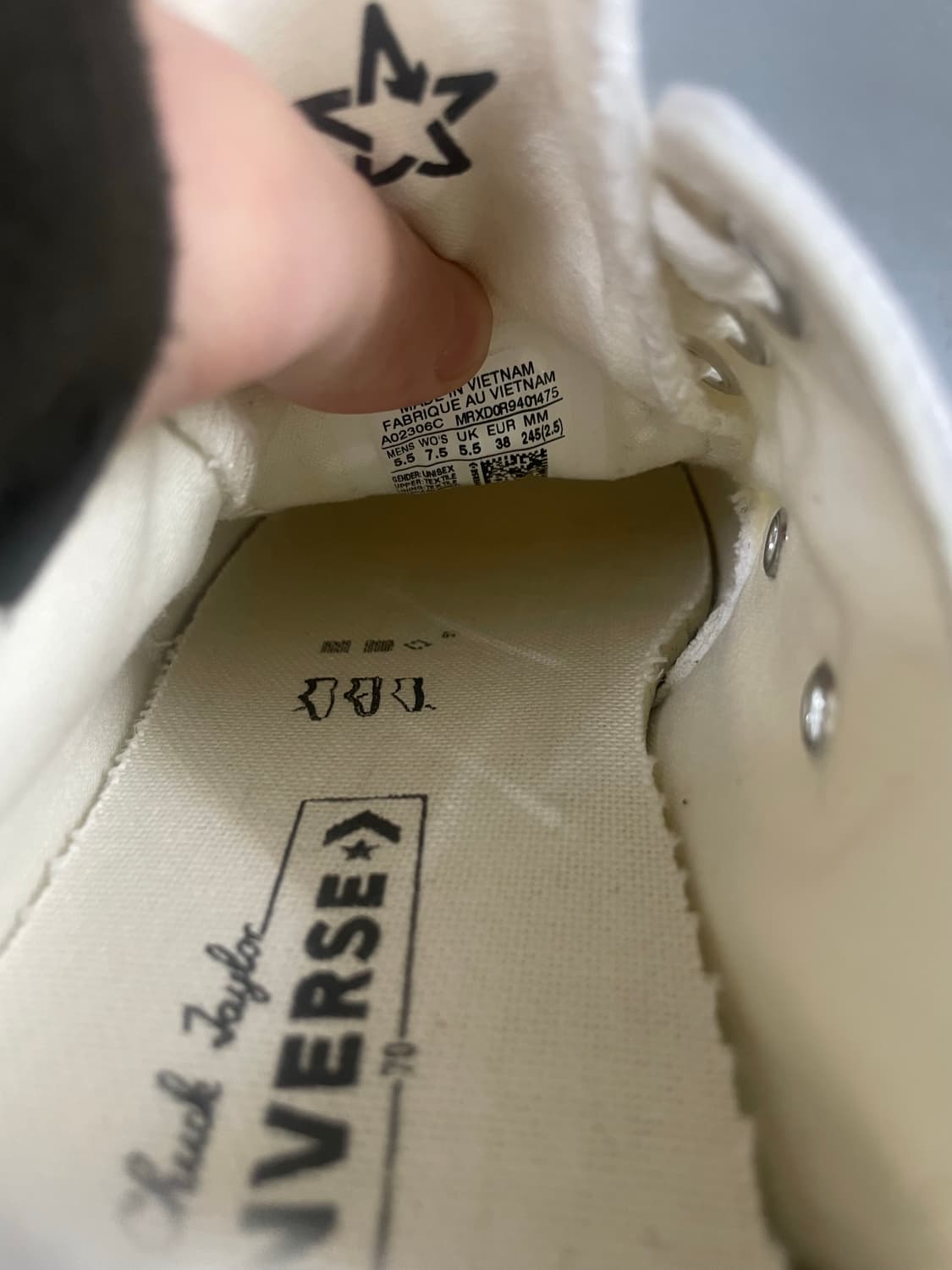 컨버스 척 70 로우 빈티지 캔버스 핀스트라이프 화이트 245 상품이미지7