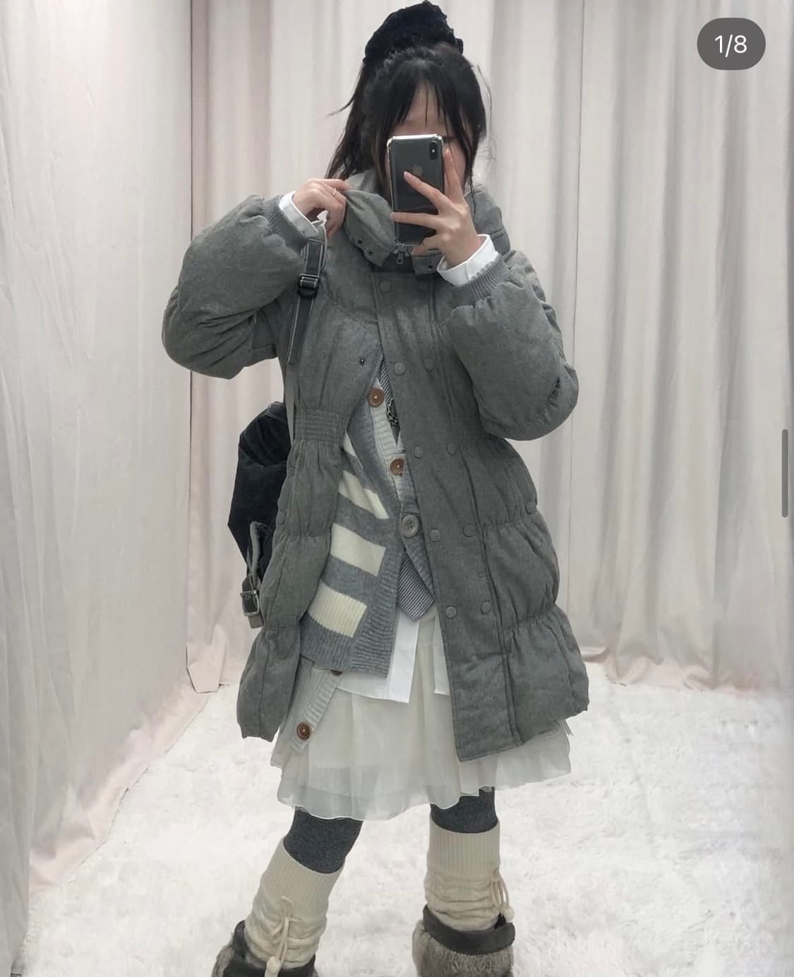 선가든파티 빈티지 코디 세트 팝니당 프레피 니혼진 미라이클립 파우닝 크루 상품이미지2