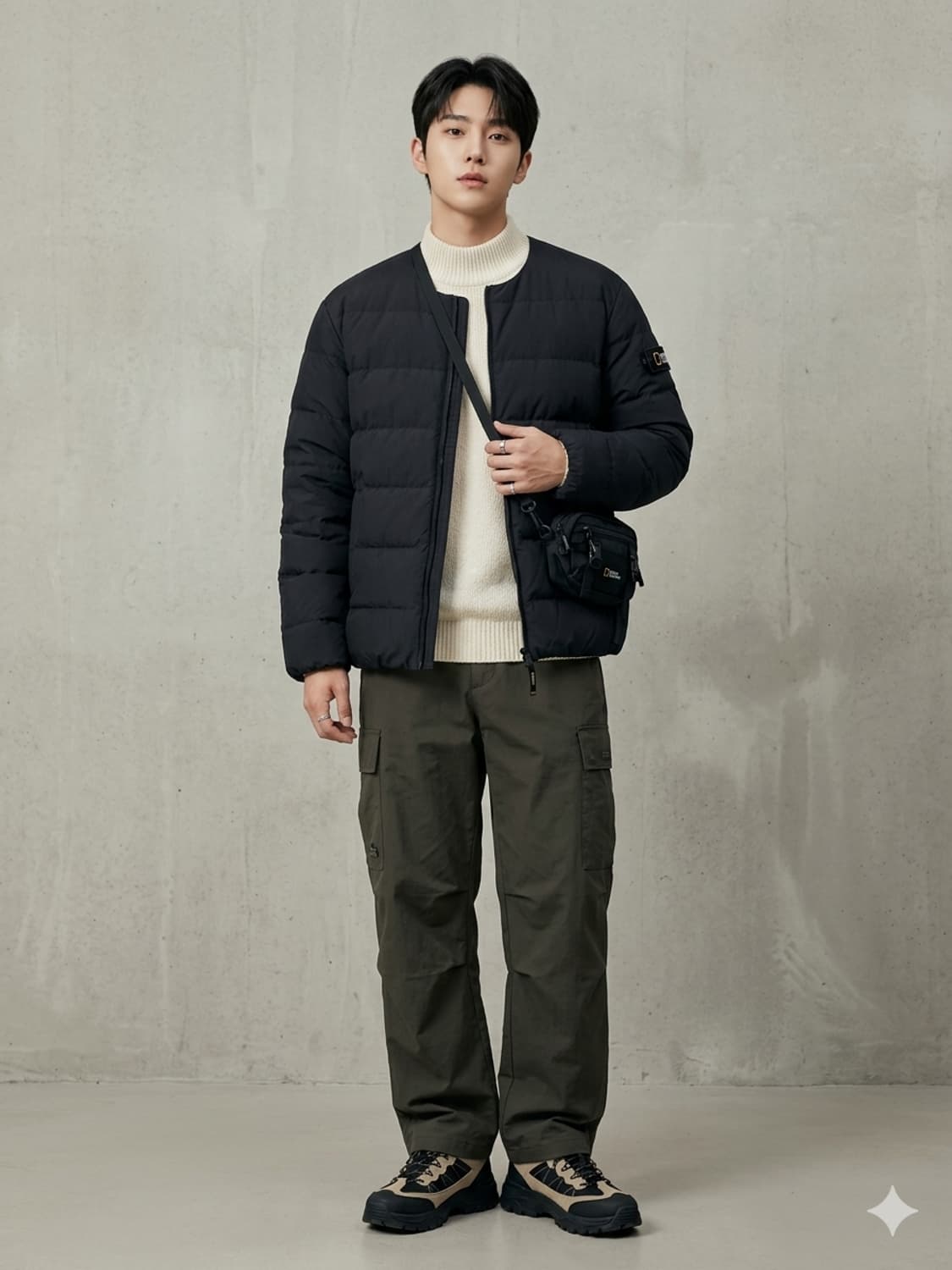 내셔널지오그래픽 노카라 덕다운 경량 패딩 블랙 상품이미지1