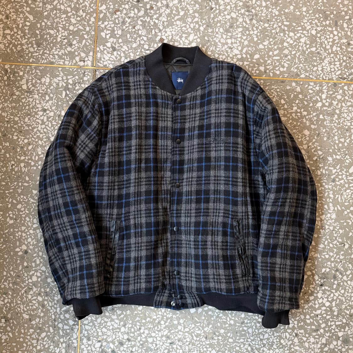 00s 올드 스투시 울 체크 자켓 상품이미지1