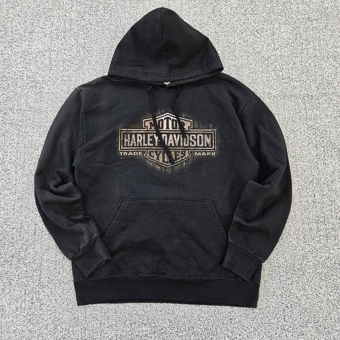 [S] 할리 데이비슨 블랙 로고프린팅 후드 티셔츠 0102YH1 상품이미지2
