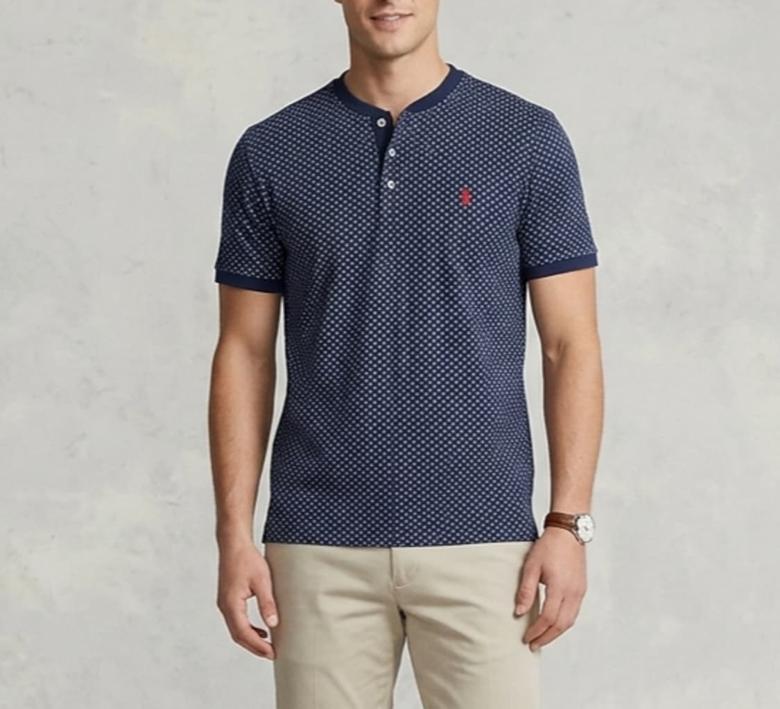 [95]폴로랄프로렌 앵커 패턴 헨리넥 반팔티 상품이미지1