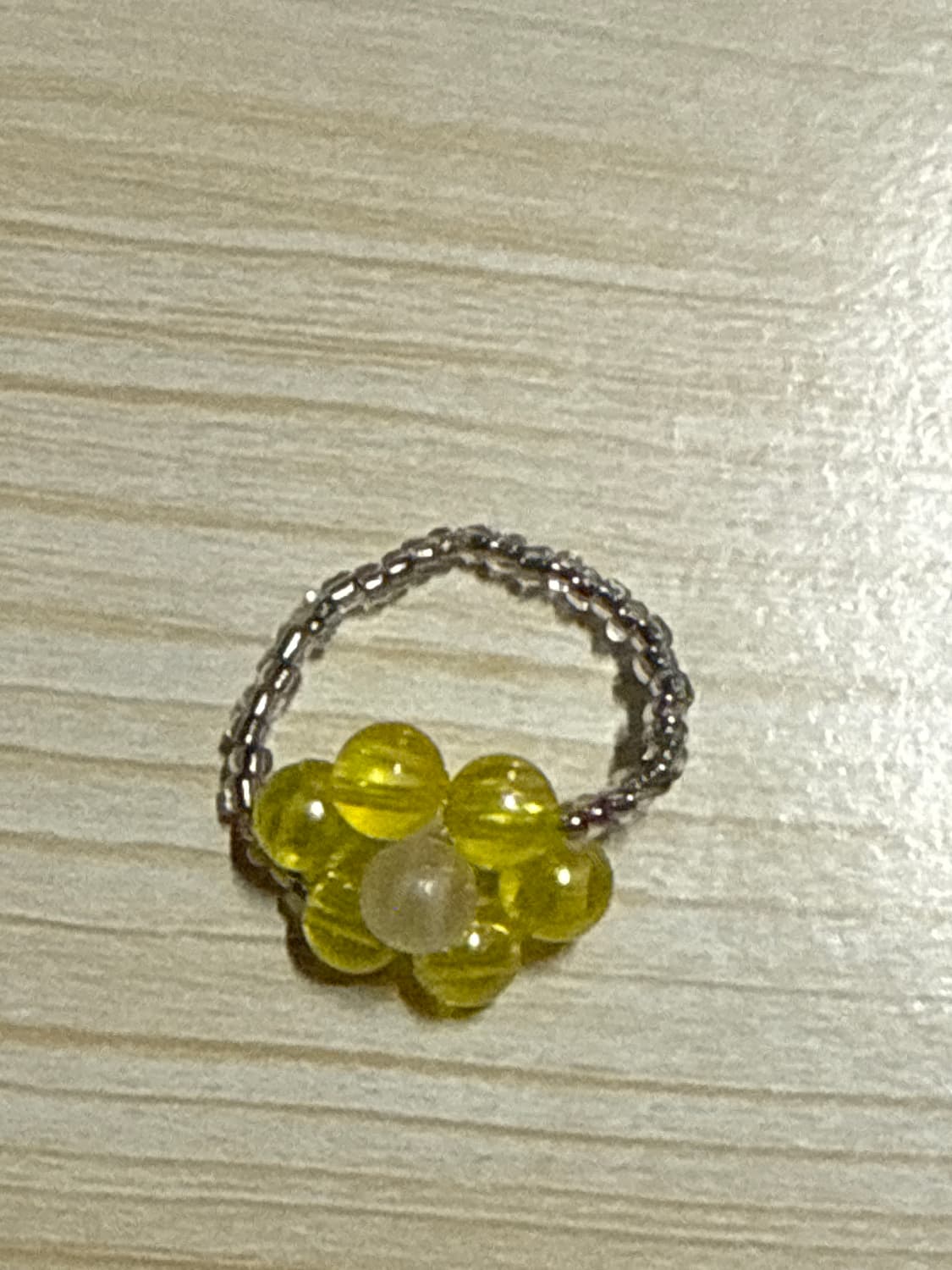 빈티지 플라워 비즈반지 상품이미지1