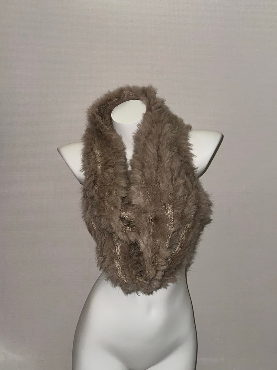 빈티지 베이지 퍼 니트 머플러  상품이미지6