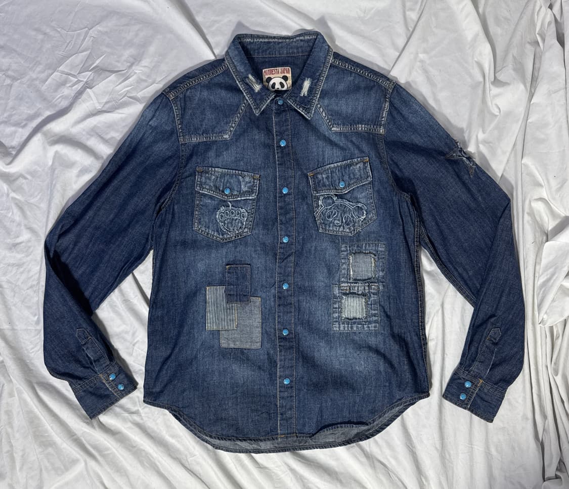 빈티지 터키석 패치워크 데님 웨스턴 셔츠 상품이미지4