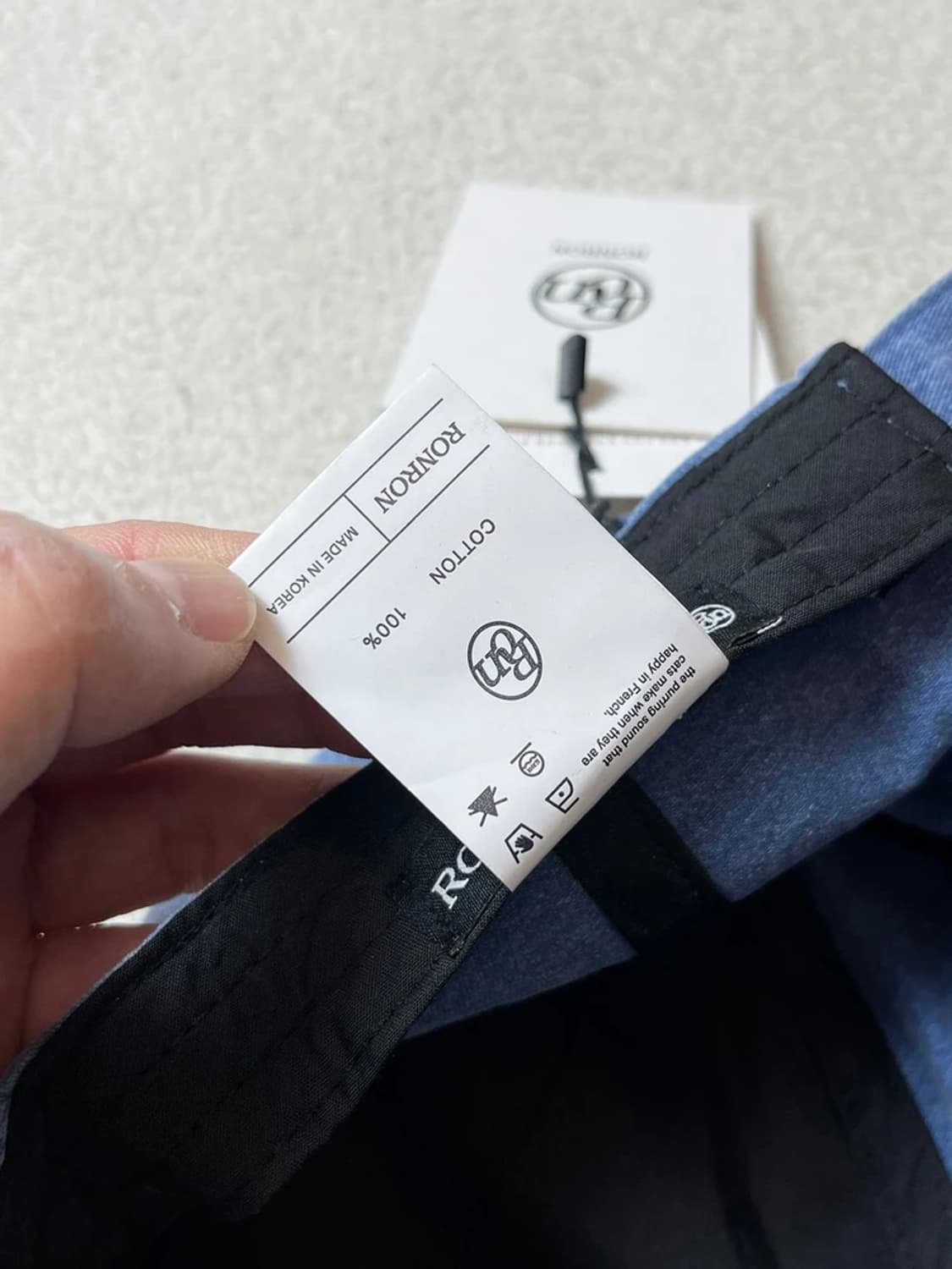 론론 RONRON 피그먼트 리본 자수 로고 볼캡 Q1290 상품이미지8