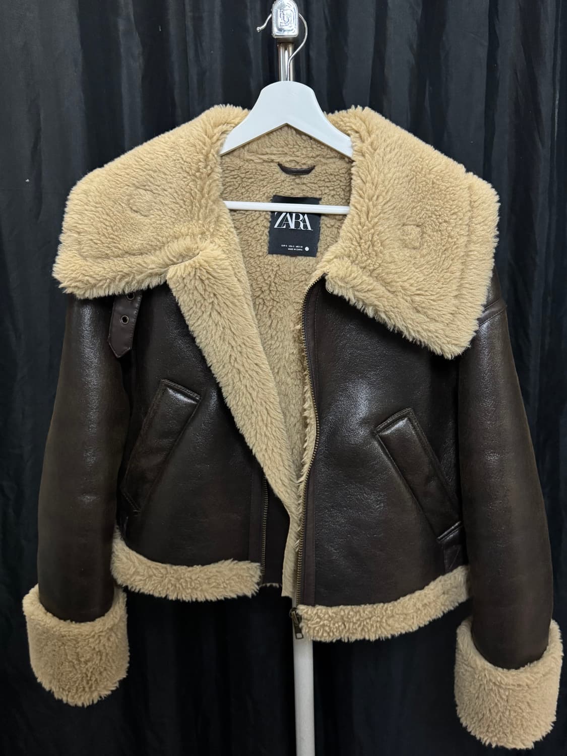 자라 더블페이스드 바이커 점퍼 ZW collection 자라무스탕 상품이미지4