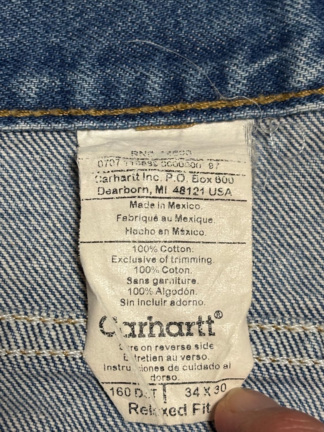 칼하트 b160 릴렉스드핏 데님 팬츠 상품이미지9