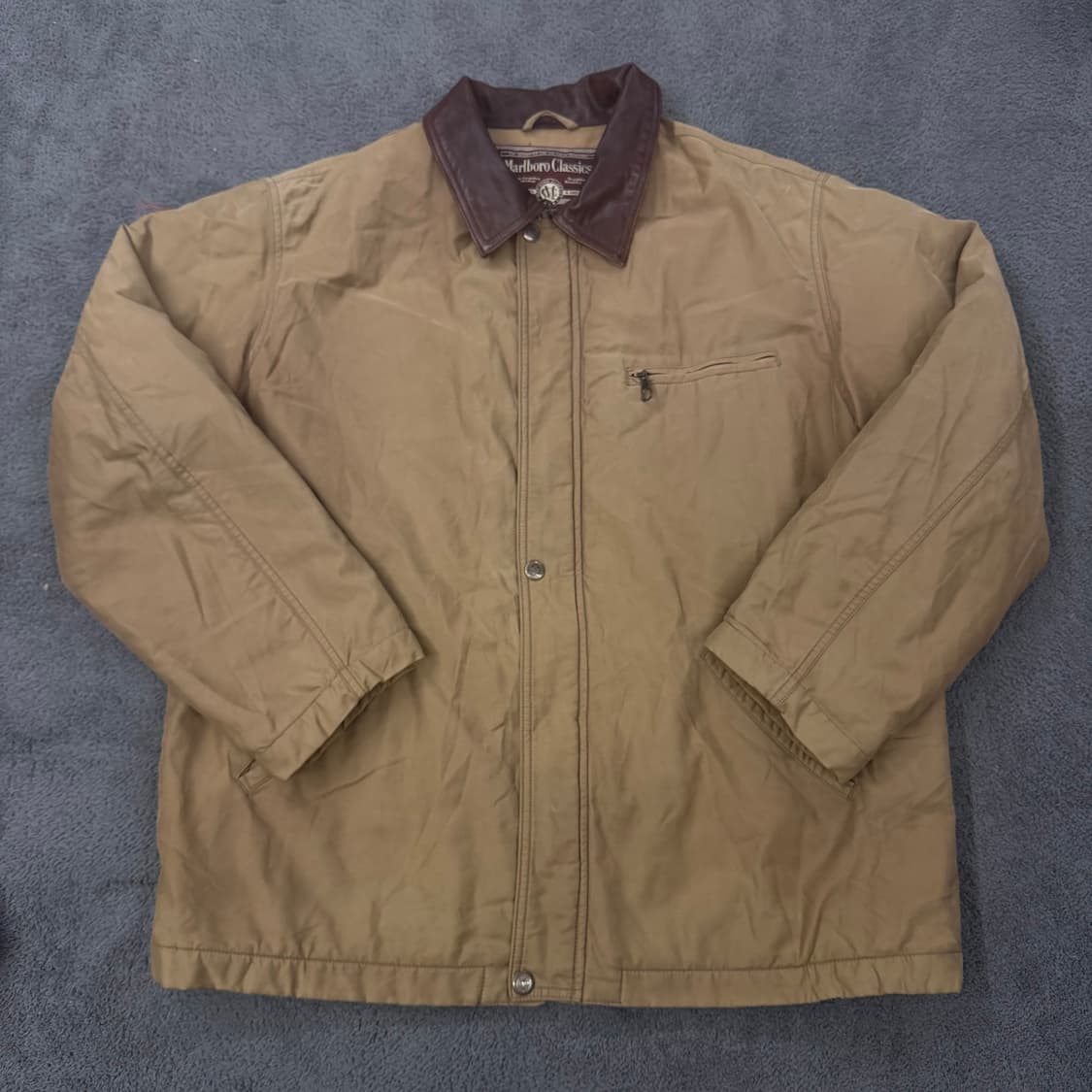 [ 정품/XL ] 말보로 클래식 빈티지 카라 레더 워크 자켓 상품이미지3
