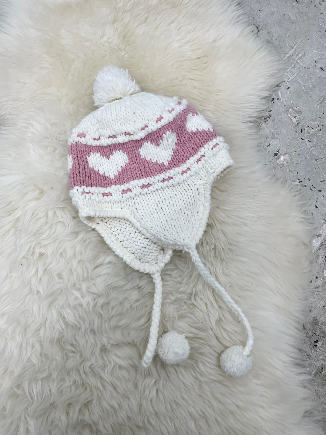 러블리 하트 리본 이어플랩 방울 비니 상품이미지5