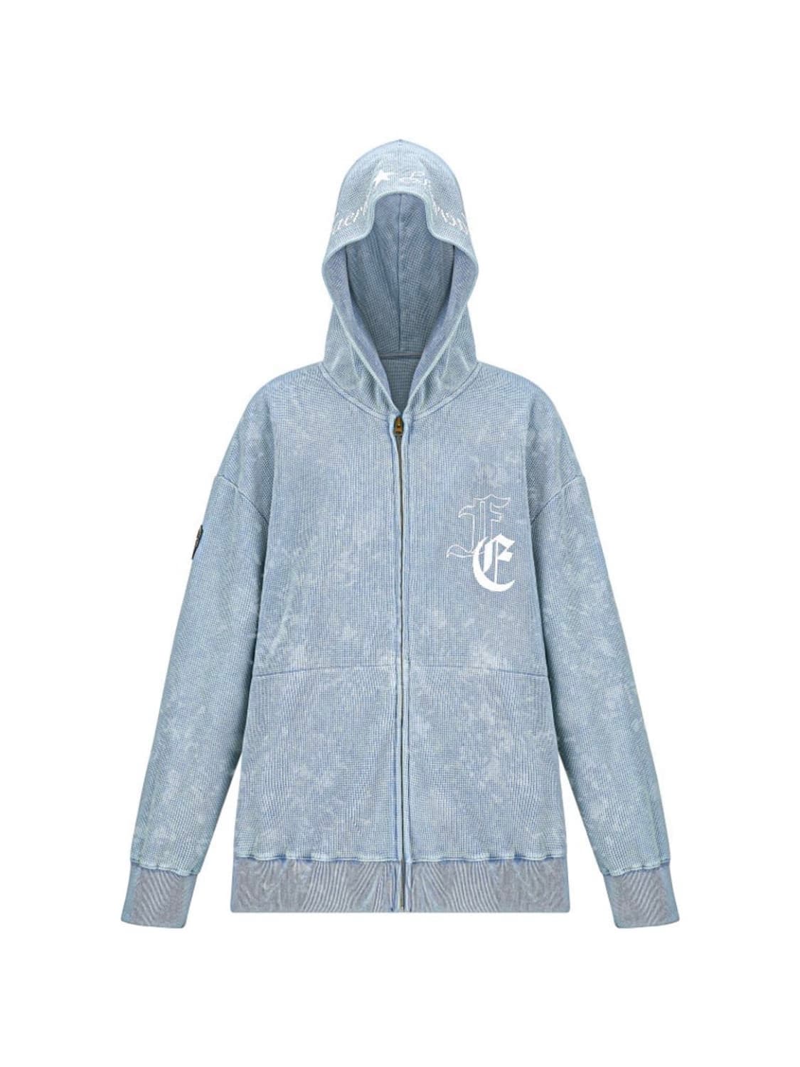 샵페어리 워싱 와플 후드집업 상품이미지1