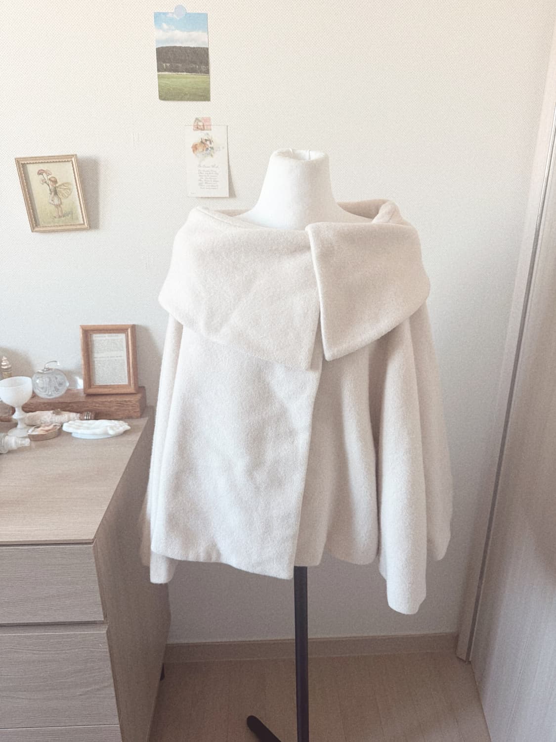 대장 케이프 코트 (복숭아색) 상품이미지3