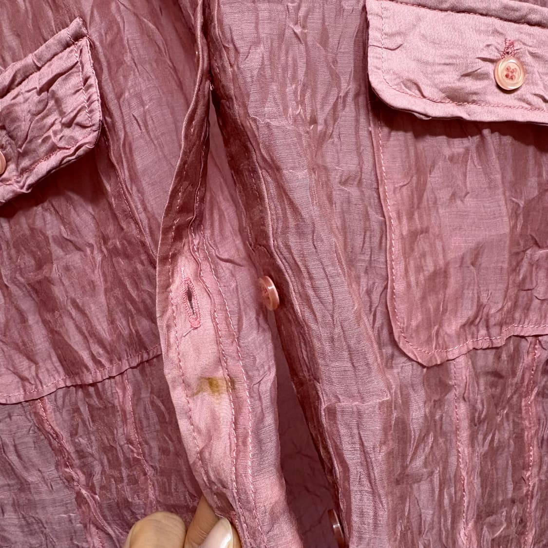 TR 오간자 핑크 셔츠 블라우스 JPN 상품이미지3