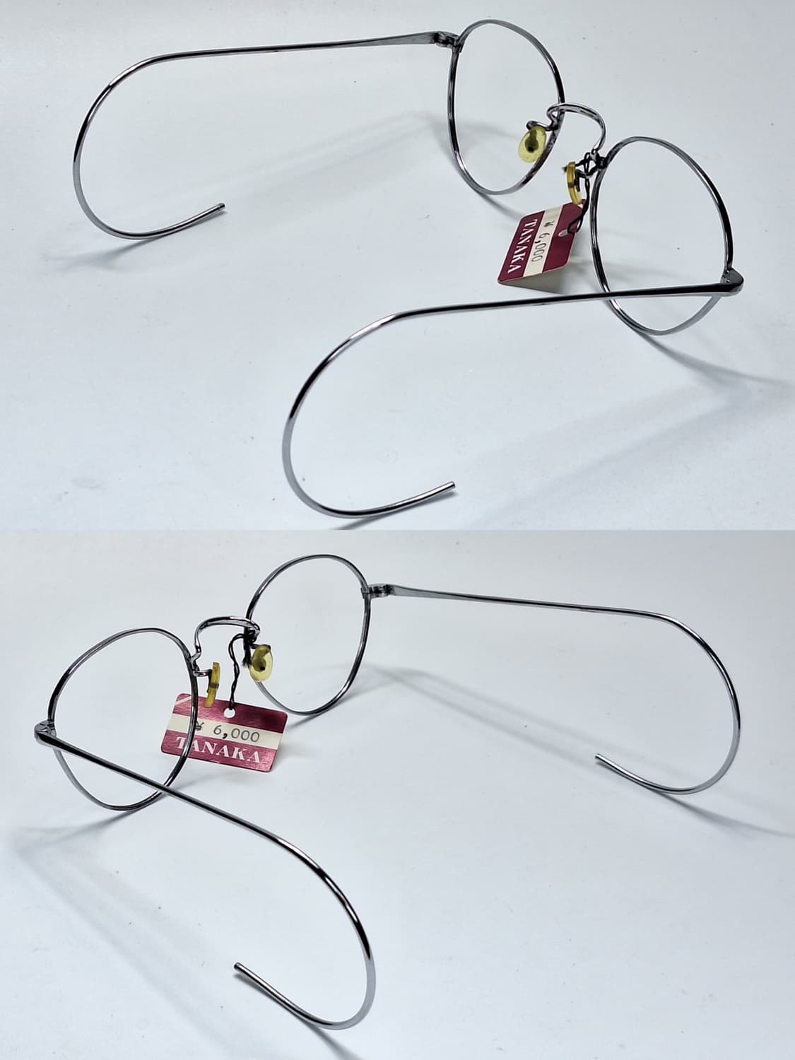 80s 일본제 빈티지 데드스톡 미사용/실버 케이블 템픅 안경테/클래식 상품이미지5
