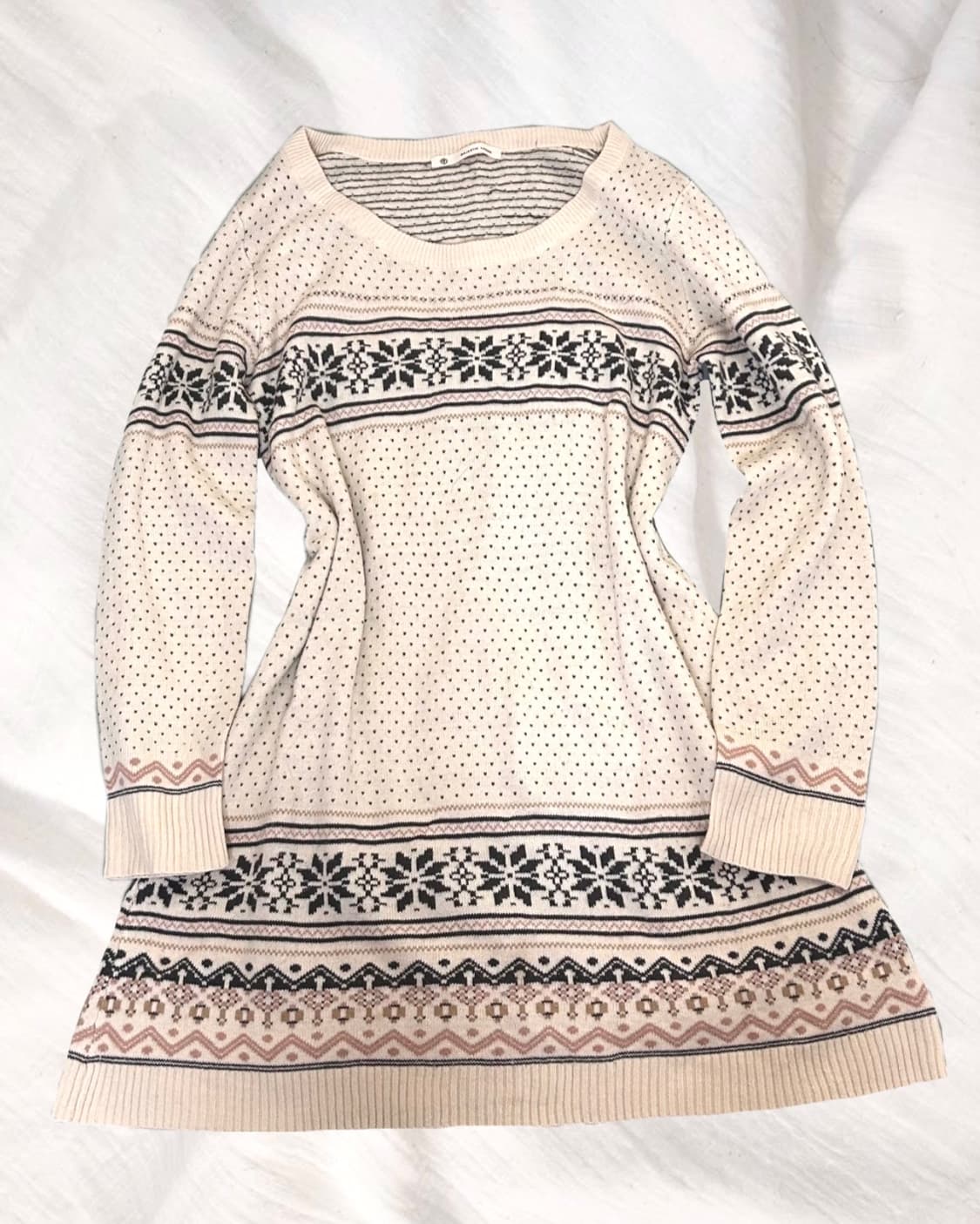 빈티지 모리걸 노르딕 롱 니트 원피스 상품이미지1