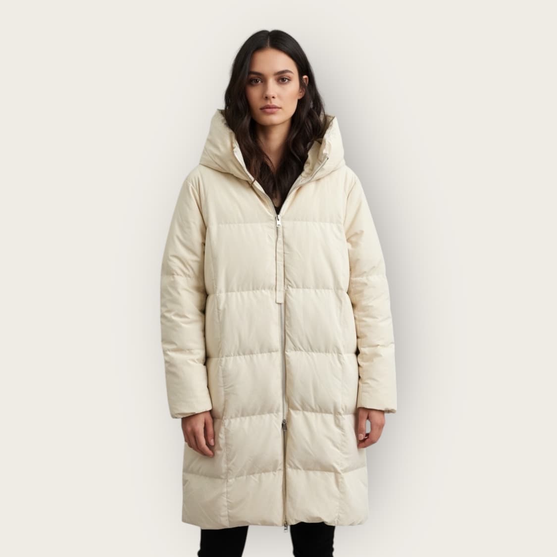 34/ 질샌더 2020 퀄팅 다운 후디드 스탭 롱패딩 상품이미지1