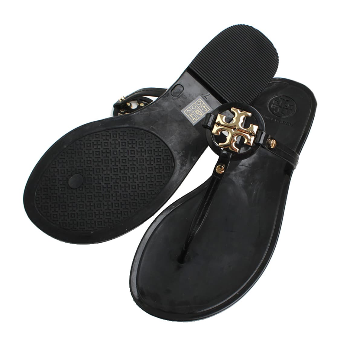 토리버치 블랙 금장 로고 젤리조리 슬리퍼(37) 상품이미지4