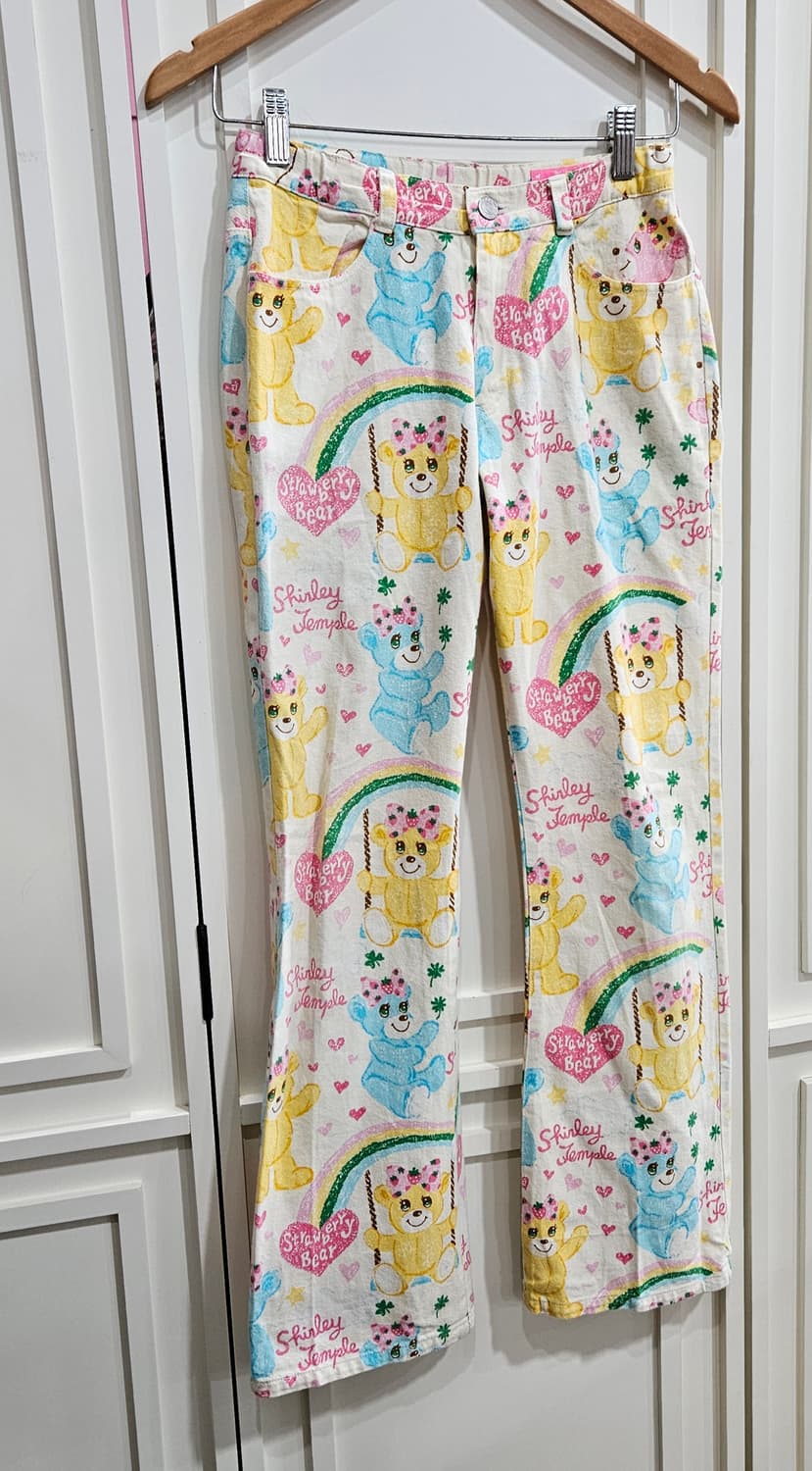 곰돌이 패턴 바지 상품이미지2