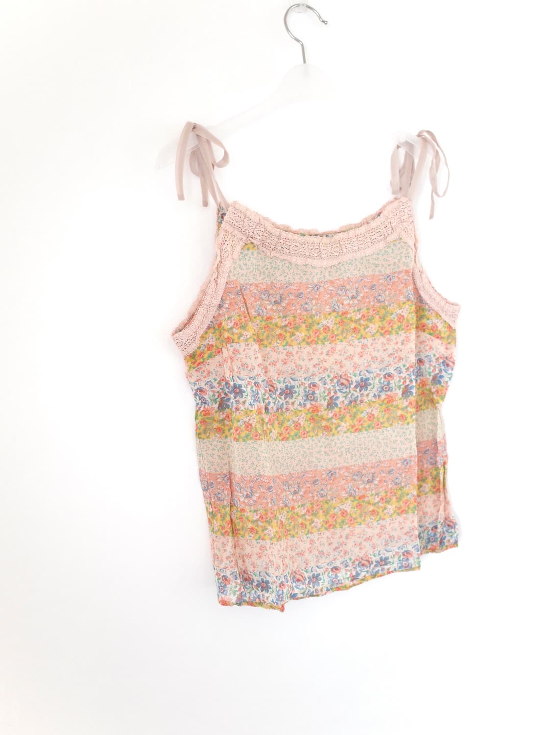 빈티지 리본 & 레이스 나시 블라우스 상품이미지1