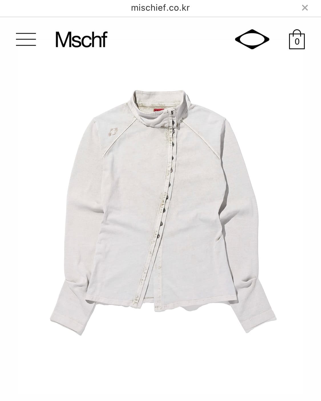 미스치프 WASHED JERSEY SHIRT_LIGHT BEIGE M 상품이미지1