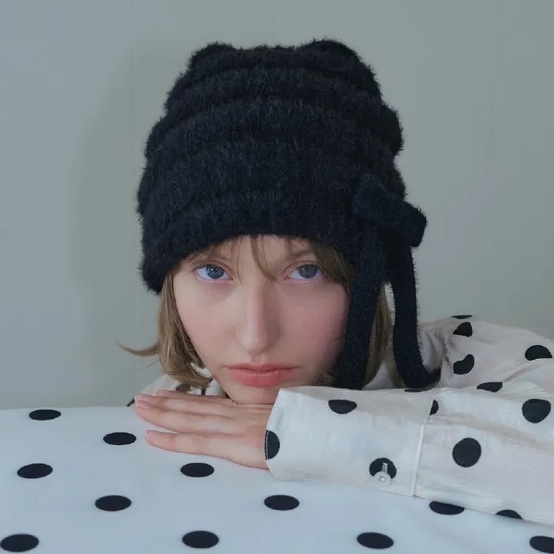 리본 보우 비니 상품이미지1