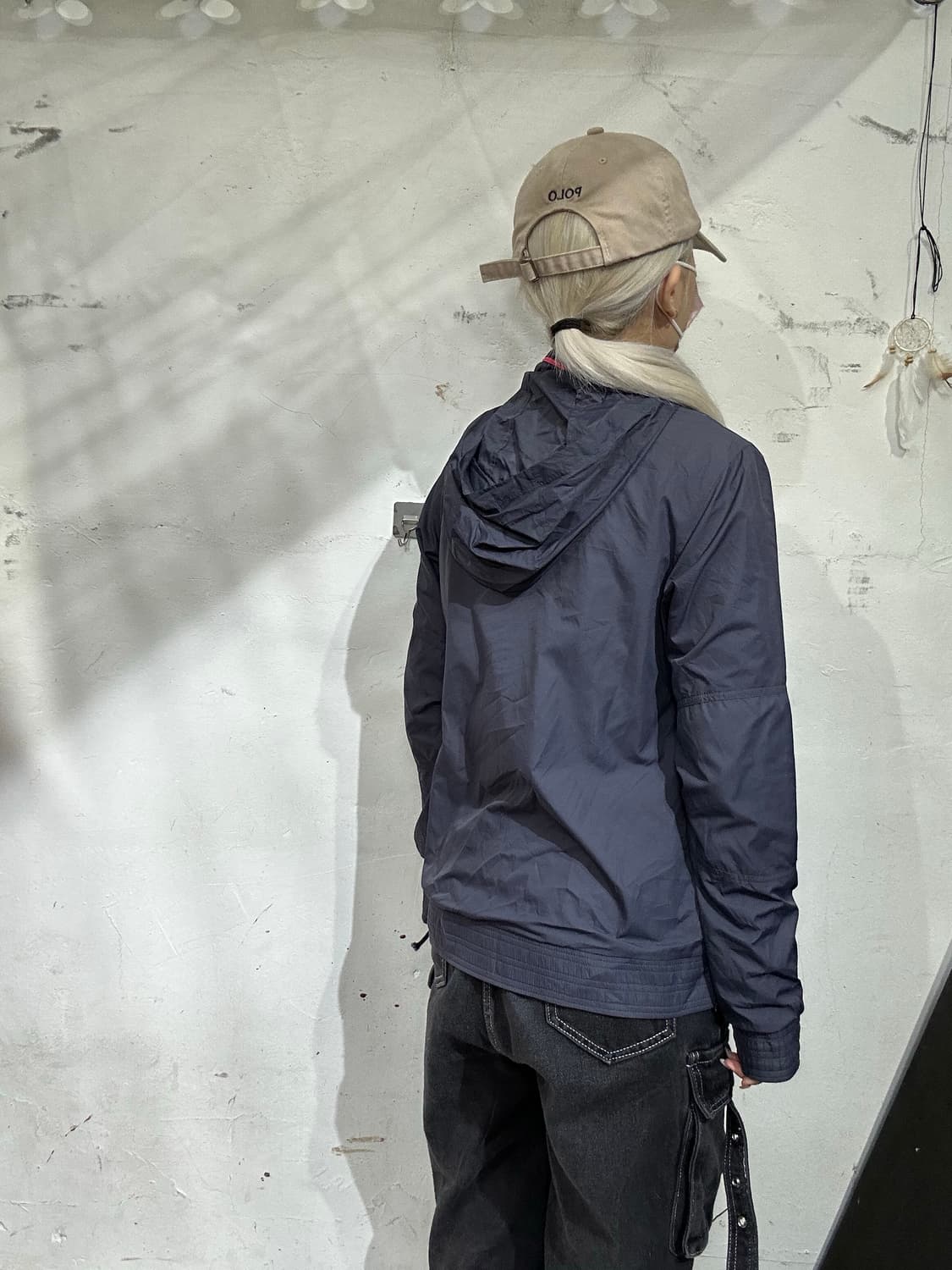 나이키 차콜 핑크 라인 후드 바람막이 자켓 M 상품이미지3