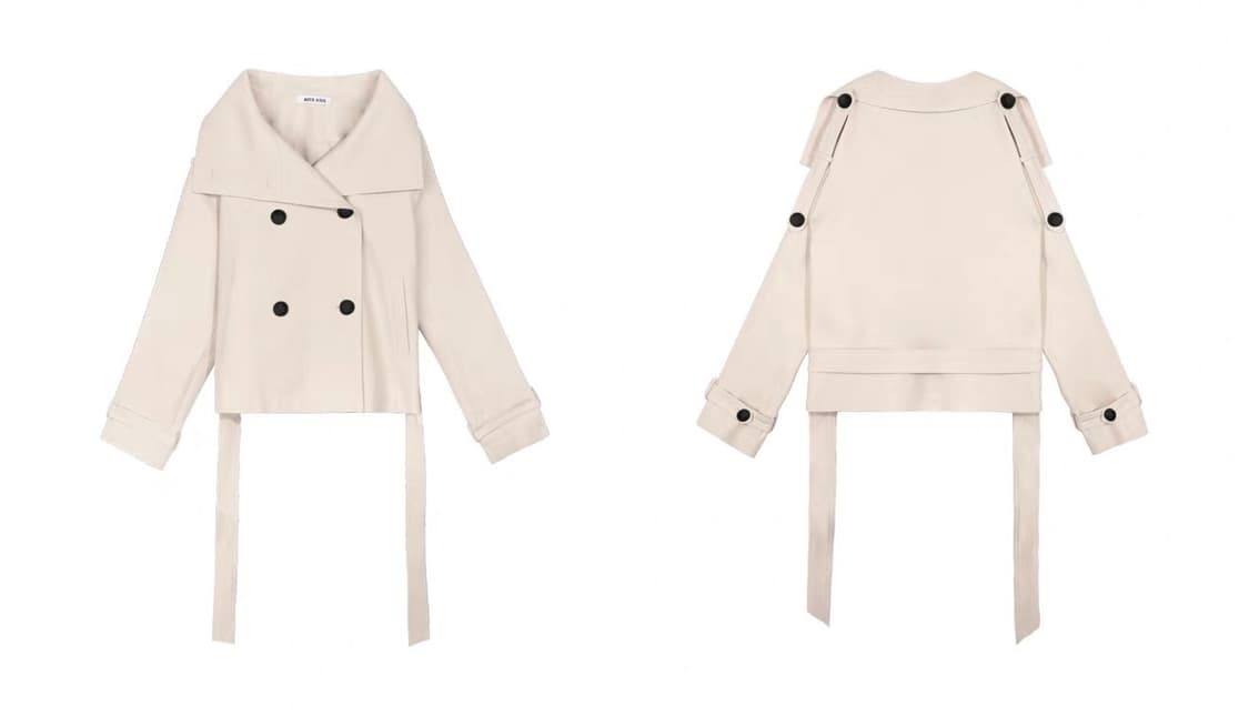 Aiss kiss 쇼트 트렌치 코트 상품이미지5