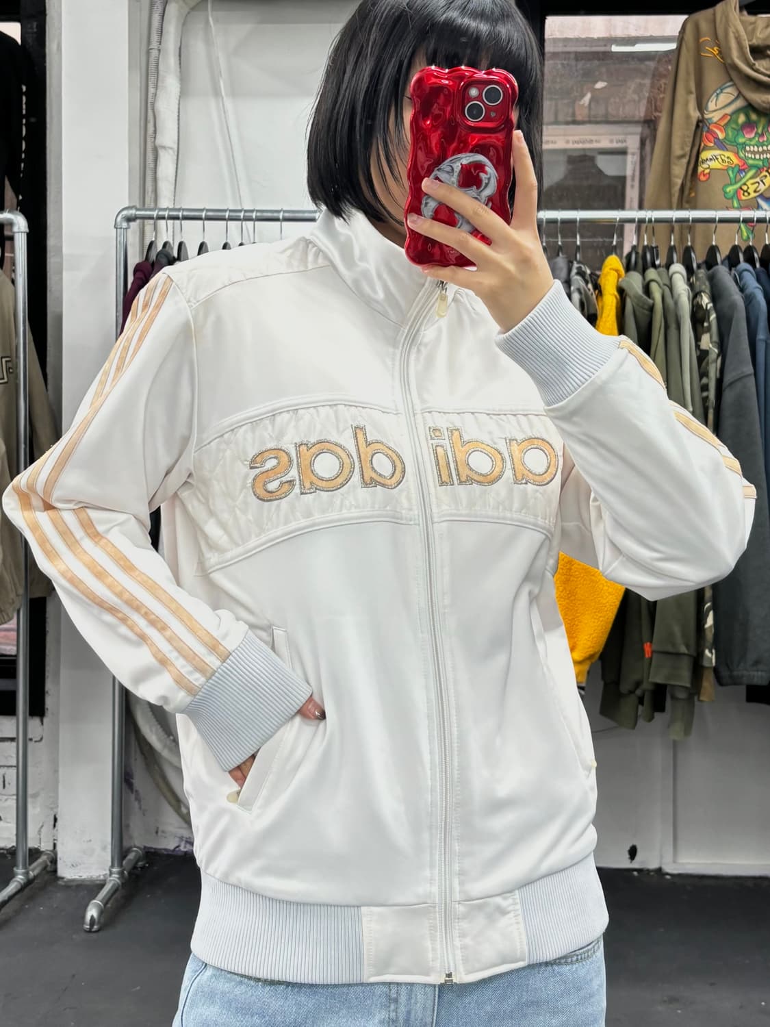 아디다스 화이트 핑크 자켓 상품이미지3