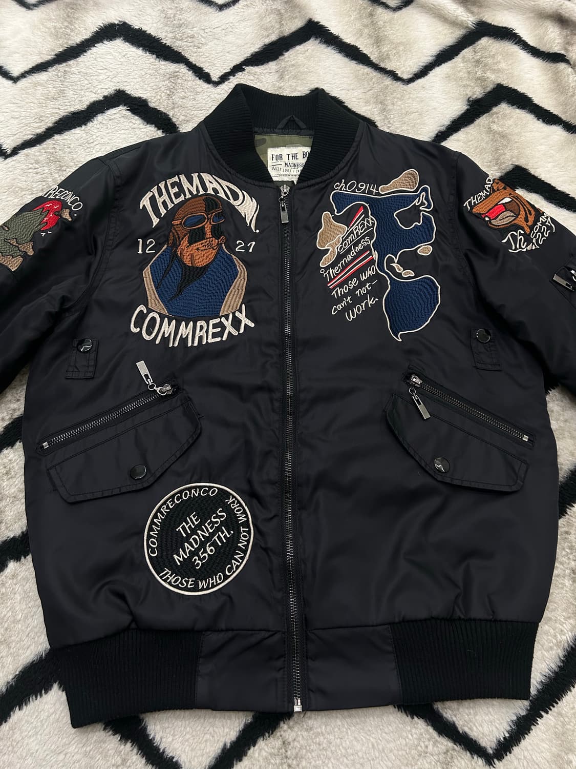 [L]매드니스 MA-1 자수 패치 자켓/블랙 상품이미지2