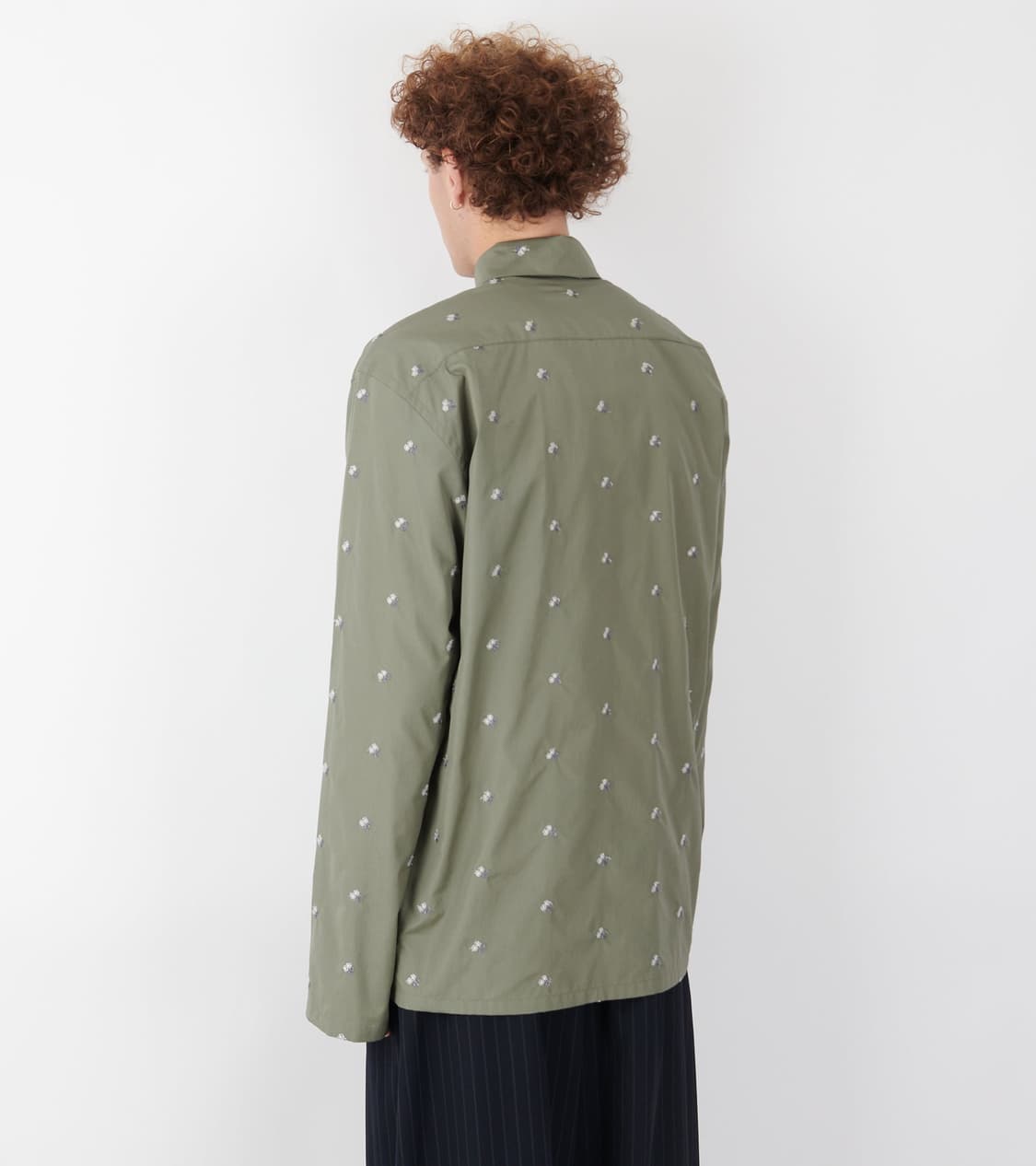 [S,M,L]리에르 플라워 코튼 셔츠/카키 그레이 상품이미지4