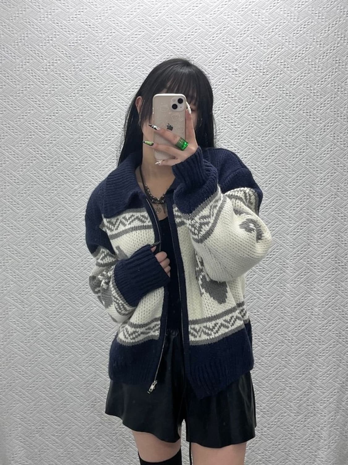 락케이크 플라워 코위찬 니트 뜨개 가디건 S C08581 상품이미지1