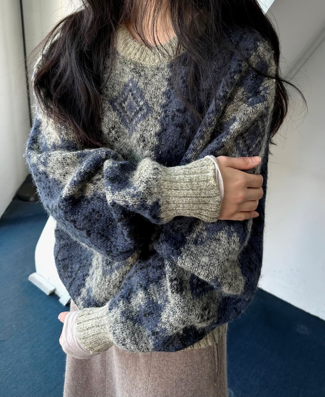 Dry fabric design pattern knit P/O 상품이미지7