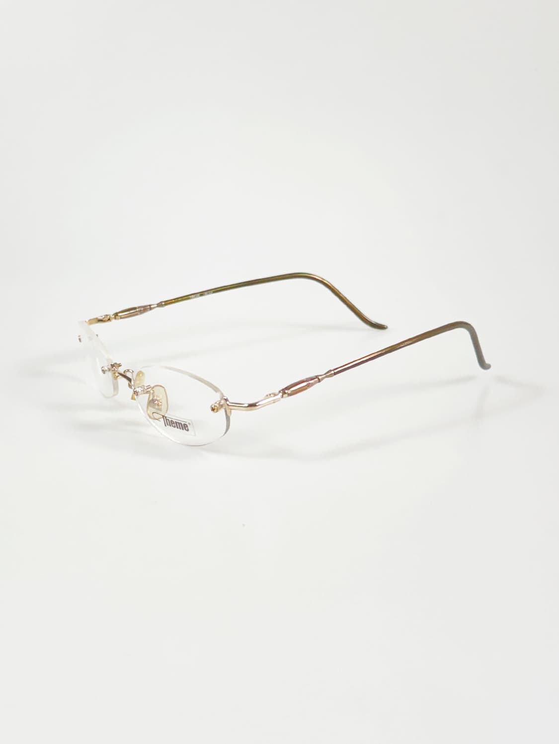 90s THEME 골드 오벌 무테 메탈 빈티지 안경 상품이미지3