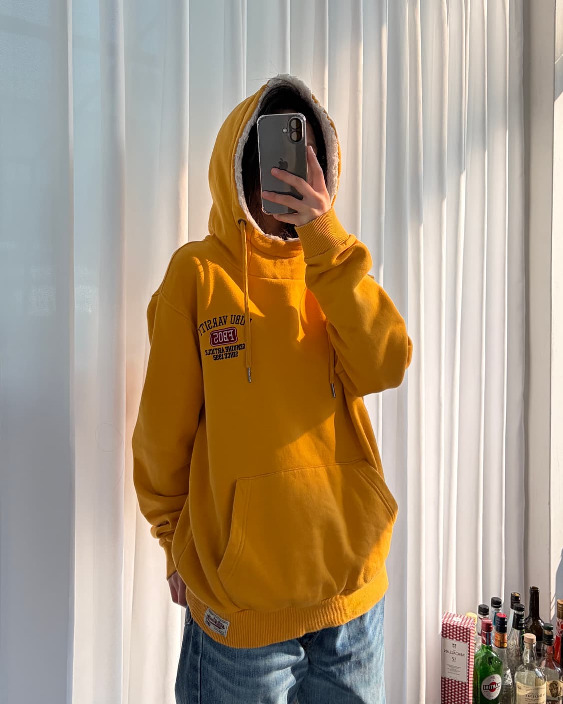 [L]후부 FUBU 하이넥 바시티 쉐르파 후드티 상품이미지1