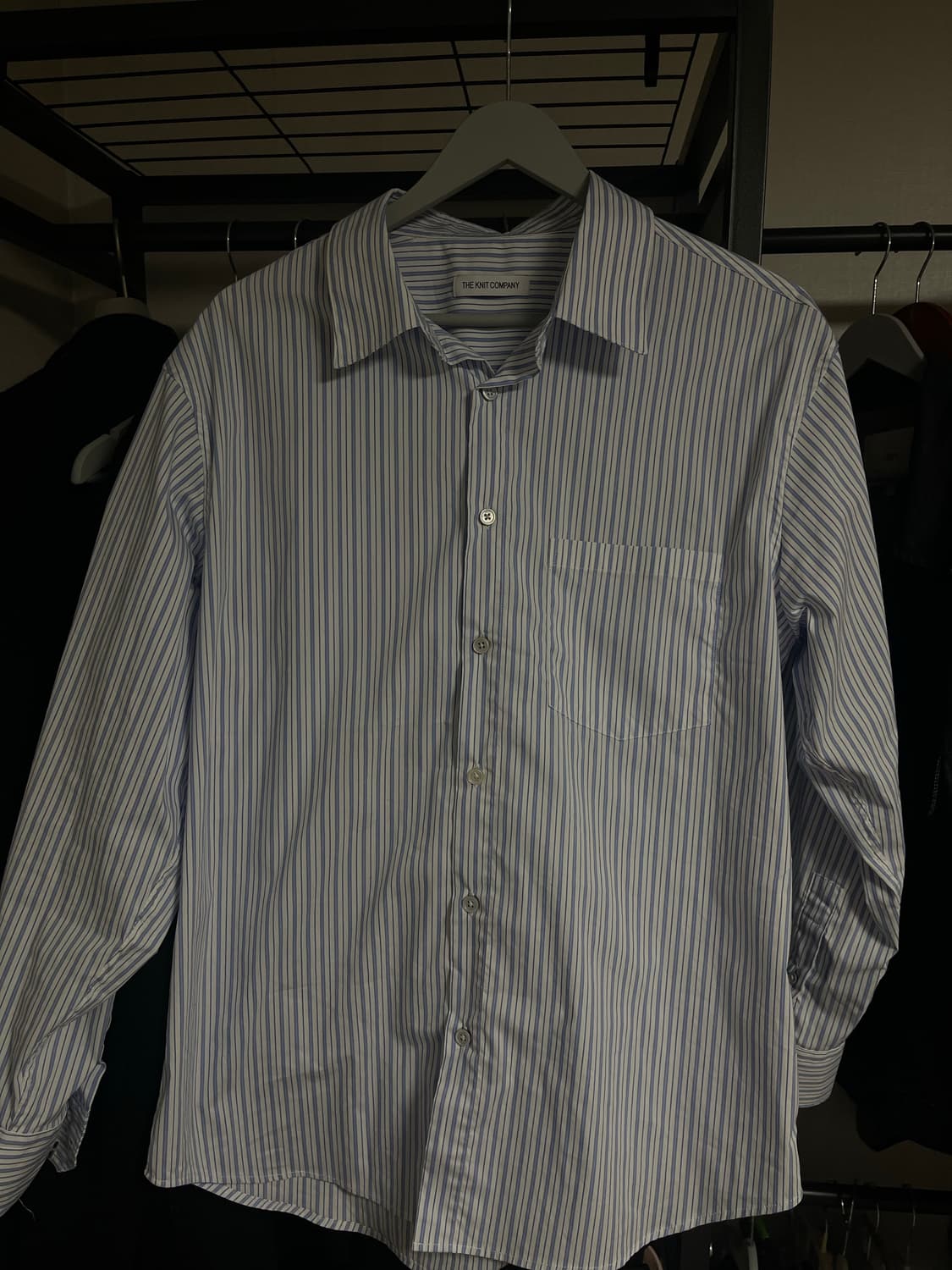 더니트컴퍼니 스트라이프 셔츠 M 스카이블루 상품이미지2