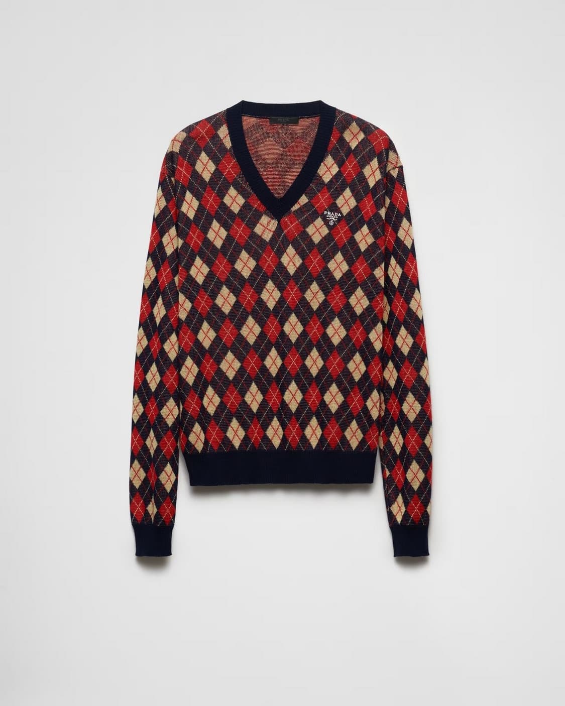 프라다 2024ss 아가일 니트 52사이즈  라프시몬스 미우미우 더로우 상품이미지3