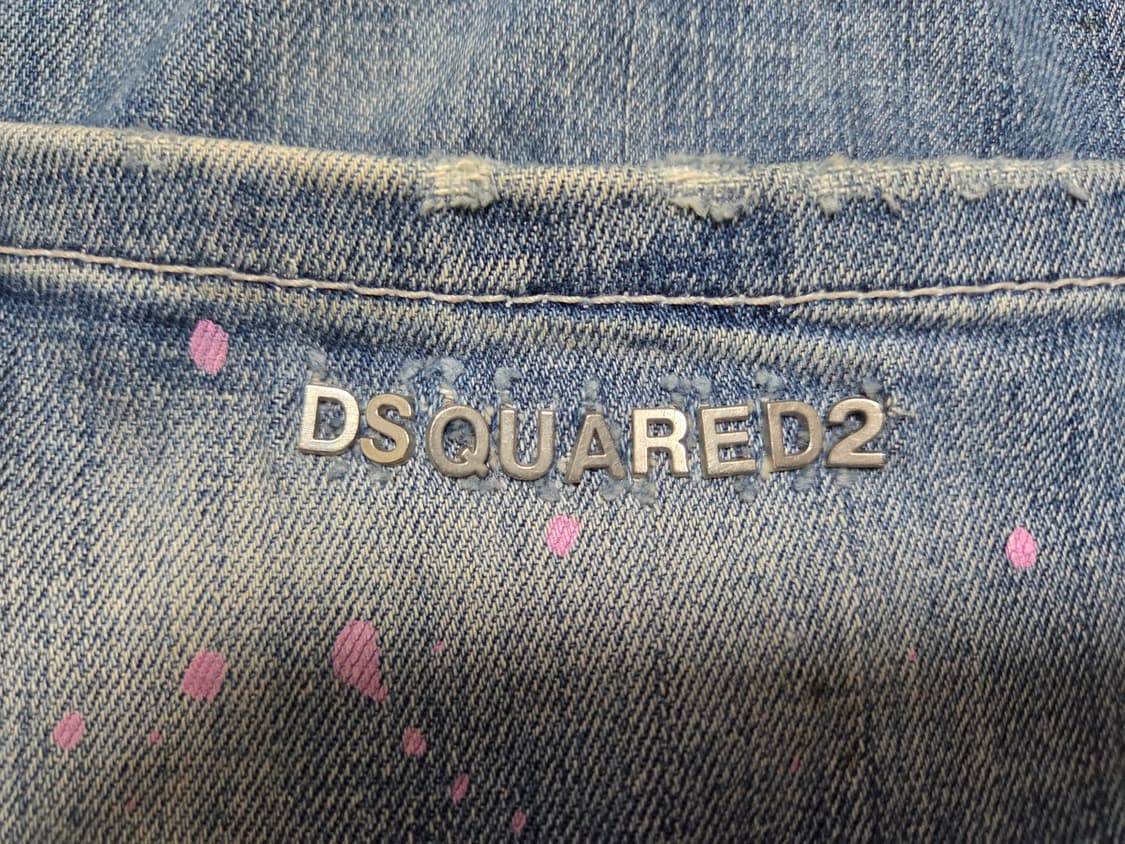디스퀘어드 핑크페인트 메탈 패치 데님팬츠 상품이미지5