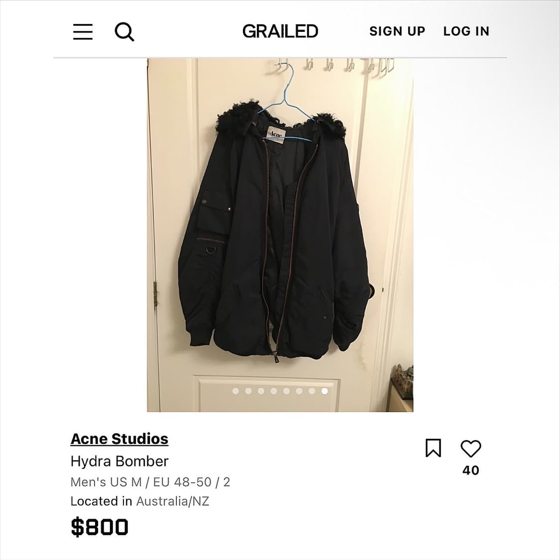 아크네 2010AW 하이드라 파라슈트 봄버 상품이미지8