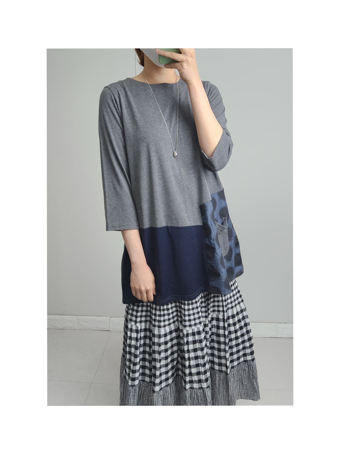 도트 패턴 롱 슬리브 상품이미지1