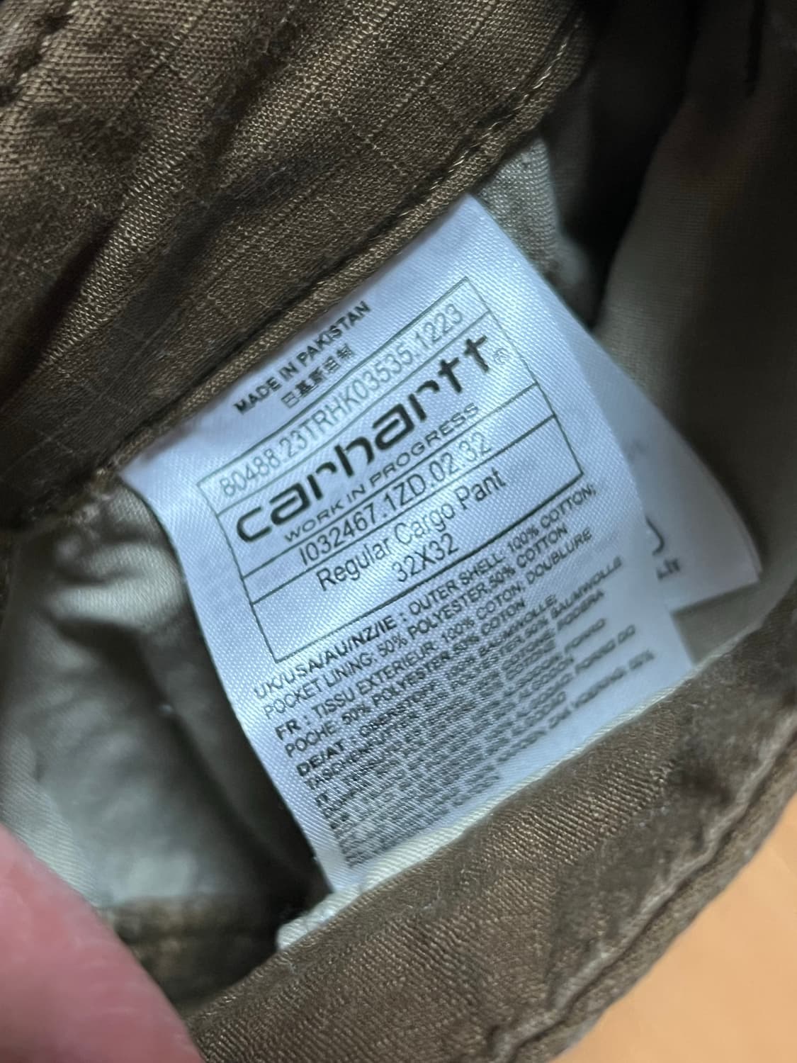 [32]칼하트 wip 레귤러 카고 팬츠 32x32 개당 9만 상품이미지2