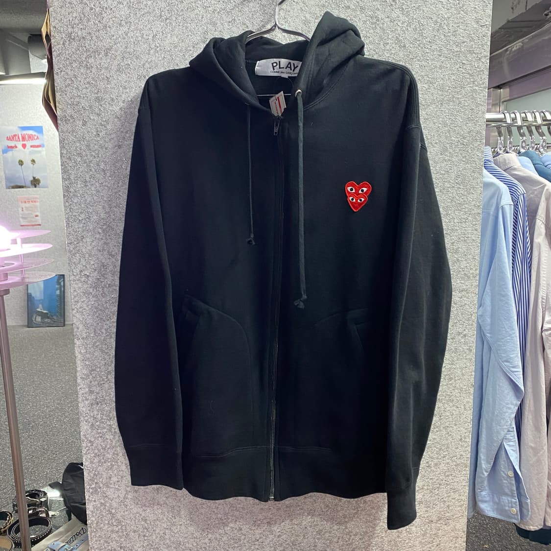 꼼데가르송 더블와펜 블랙 후드 집업 B3735 상품이미지2