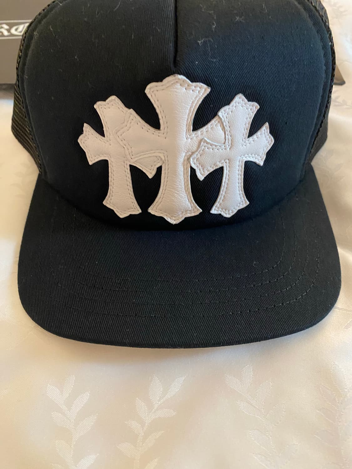 (새제품) 크롬하츠 레더 세메터리 트러커 모자 화이트패치 상품이미지2