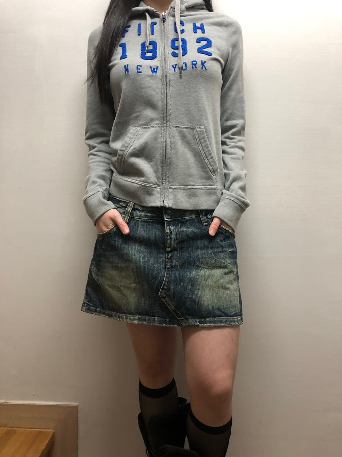 빈티지 아베크롬비 그레이 후드집업 상품이미지6