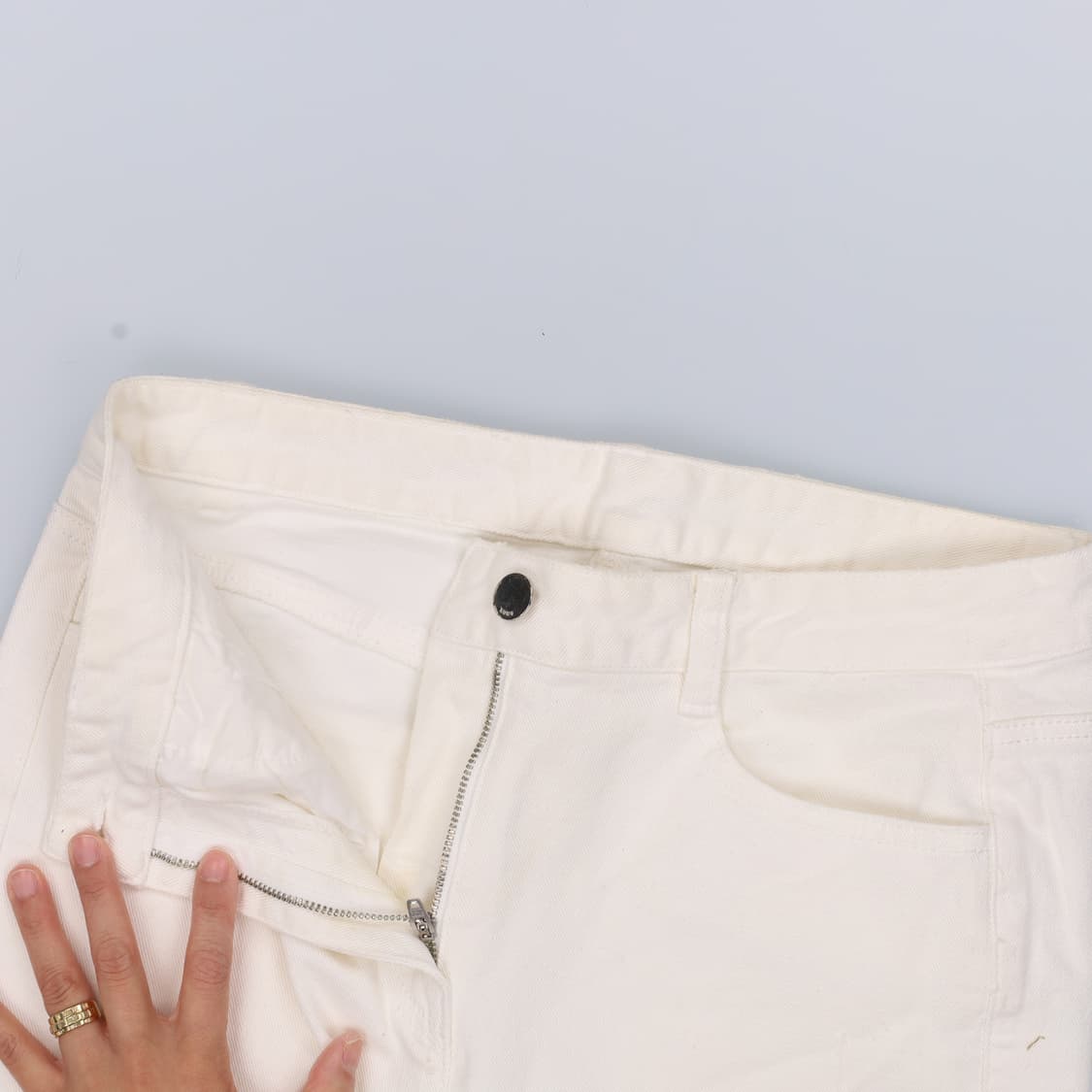 67-96 구호 여성 화이트 데님팬츠 0408H1 상품이미지4