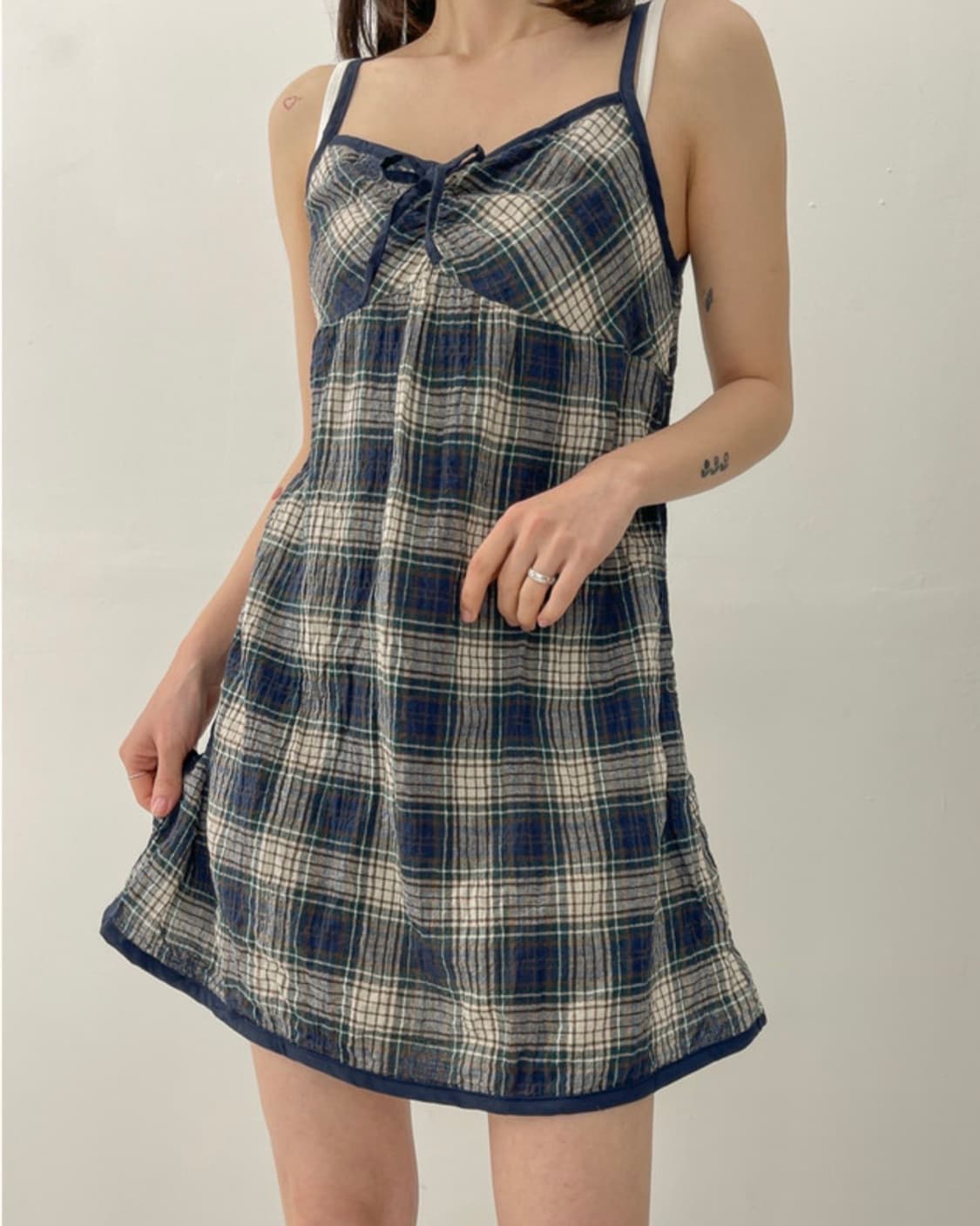 세컨드클로젯 체크 미니 원피스 상품이미지1