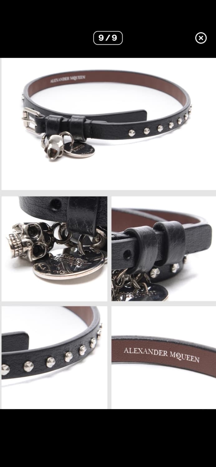 알렉산더 맥퀸 스컬 가죽 팔찌 상품이미지2