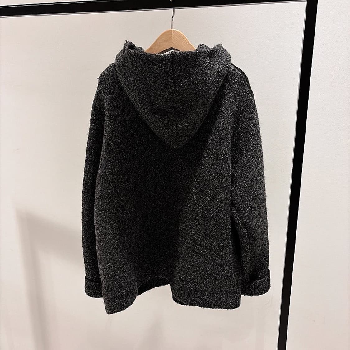 (정품/새상품) 제임스 펄스 남성 차콜 청키 후드 집업 니트 가디건 상품이미지3