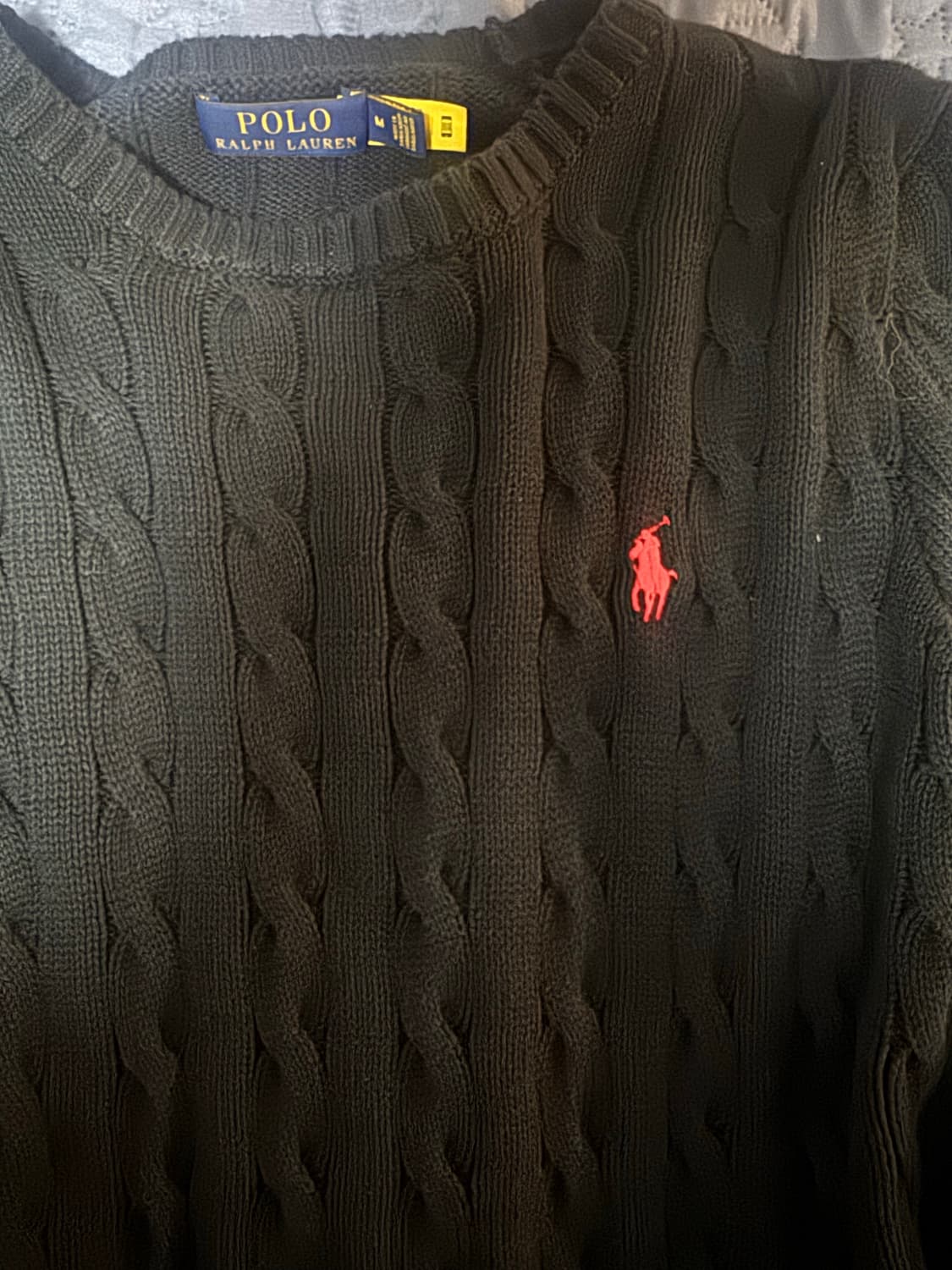 폴로 꽈배기 니트 블랙 상품이미지2