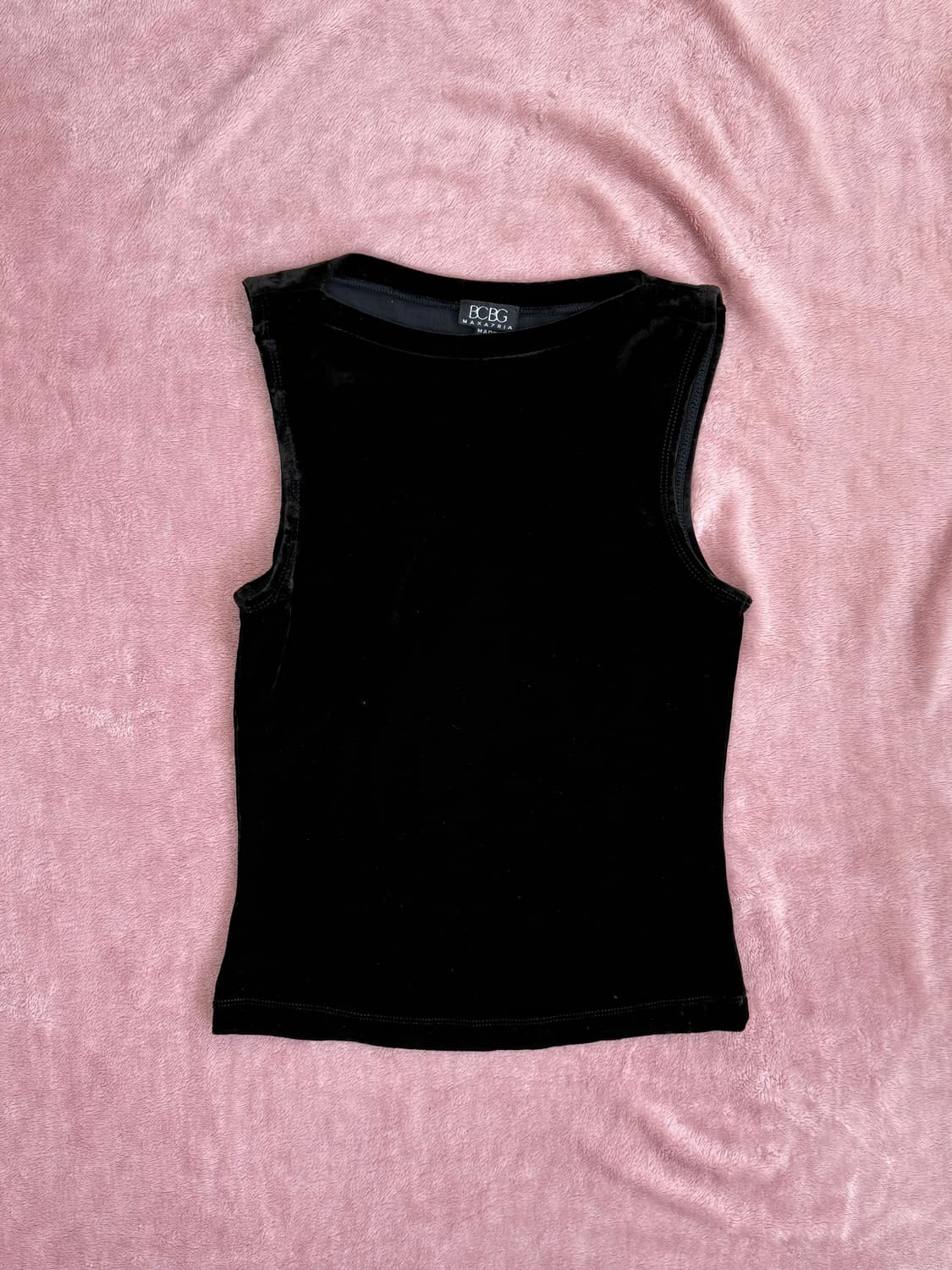 BCBG Maxazria 벨벳 민소매 탑 상품이미지1